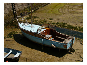 Boot im Hafen von St. Helier, Jersey